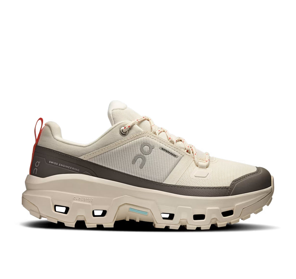 On Men's Cloudrock Low Waterproof Ivory Hiking Shoes