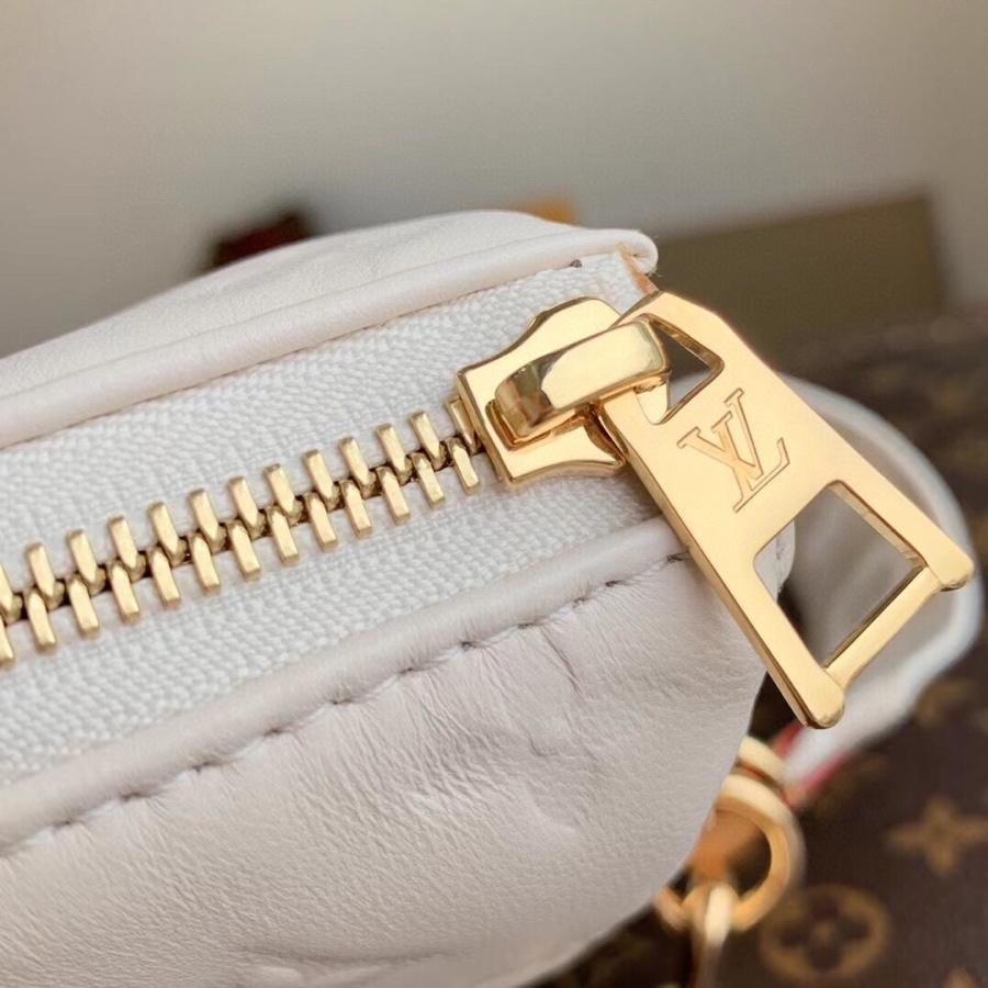 Louis Vuitton Coussin PM 27 Cream Monogram Embossed Puffy Lambskin Bag