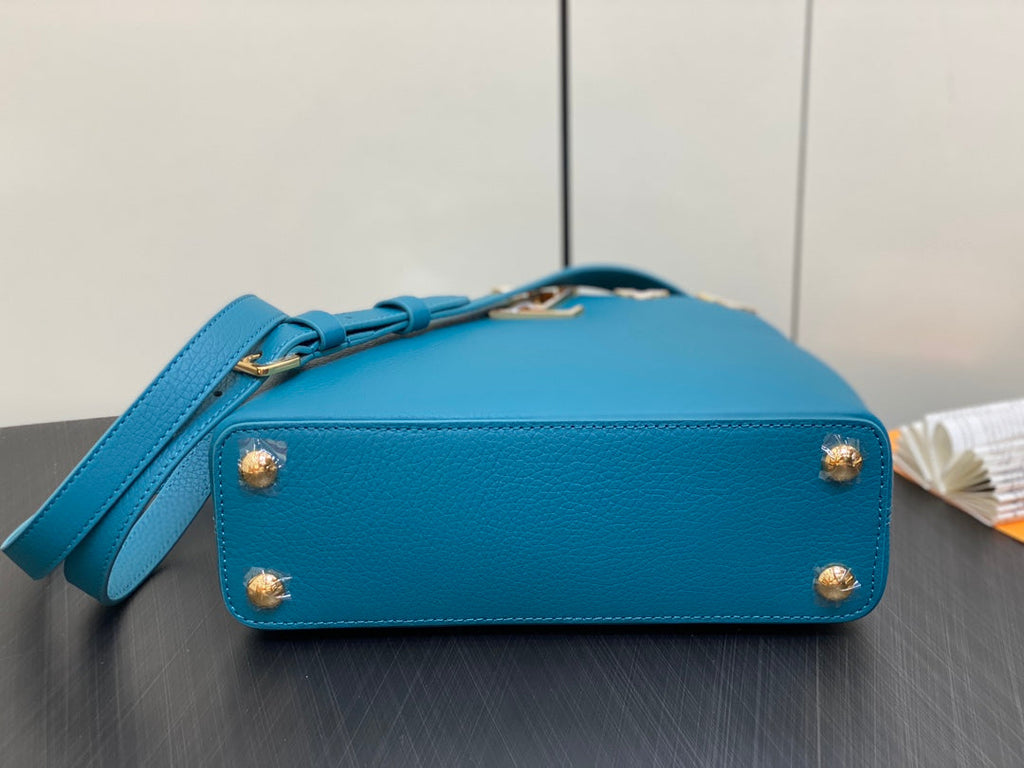 Louis Vuitton Capucines BB 27 Blue Taurillon Gold Hardware Bag