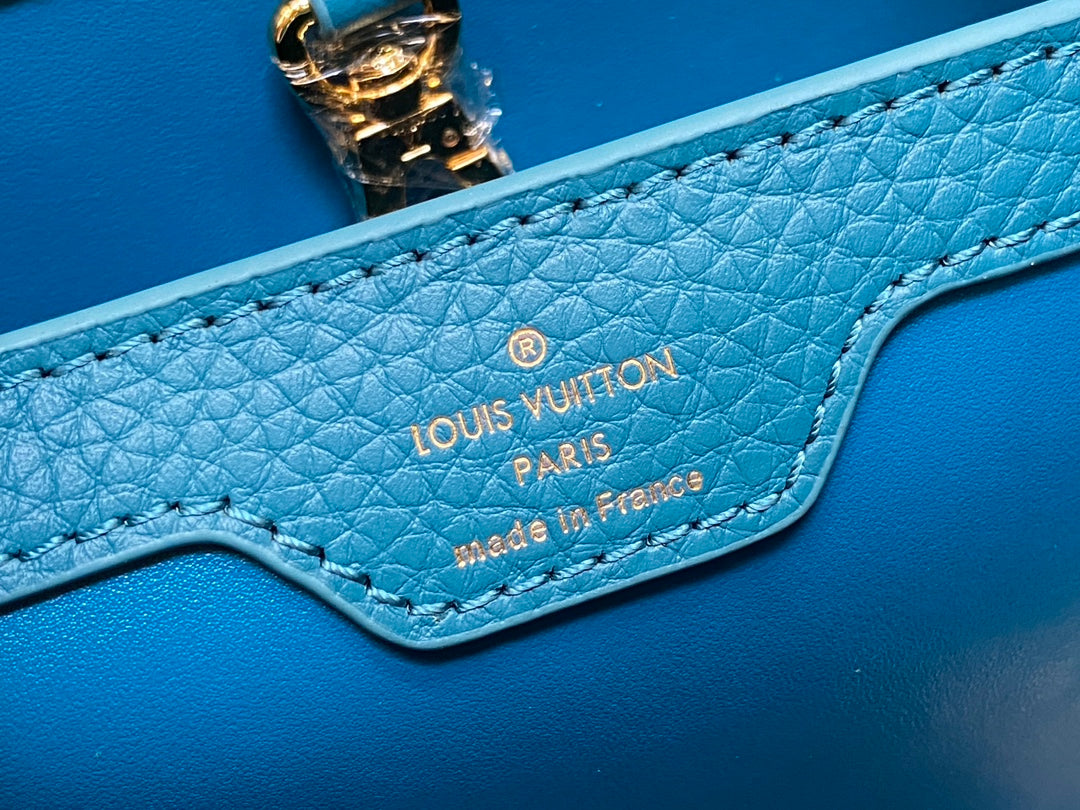 Louis Vuitton Capucines BB 27 Blue Taurillon Gold Hardware Bag
