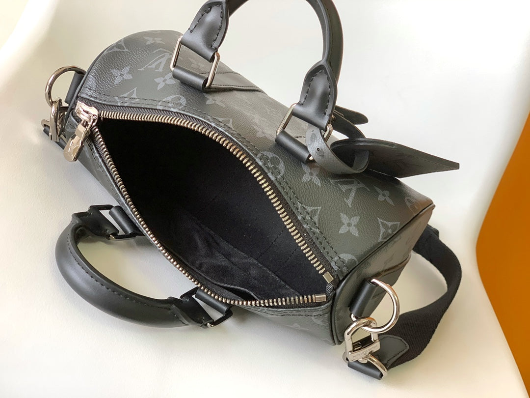 Louis Vuitton Keepall Bandoulière 25 in Black Monogram Heritage Canvas Bag