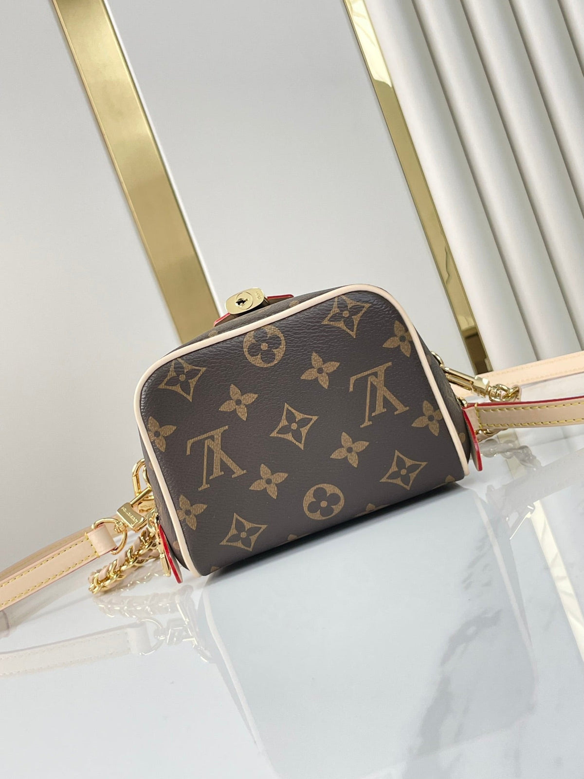 Louis Vuitton Just in Case 14 in Brown Monogram Canvas Gold Hardware Bag