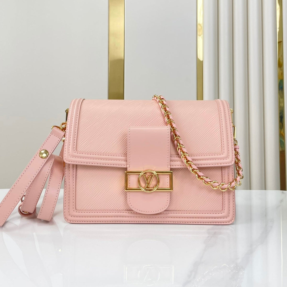 Louis Vuitton Dauphine MM 25 in Light Pink Epi Grained Calfskin Gold Hardware Bag