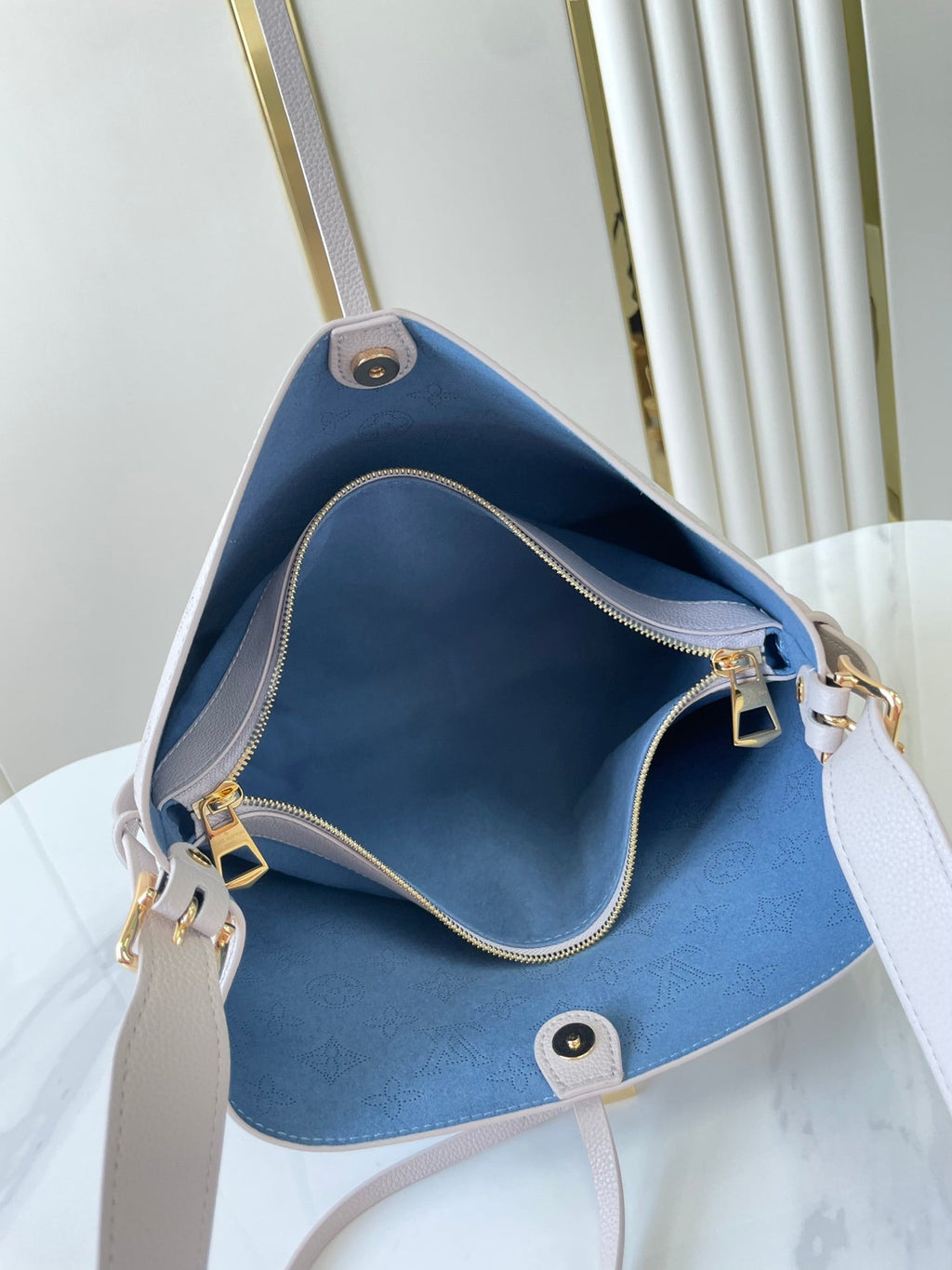 Louis Vuitton Flore 28 in White Perforated Calfskin Bag