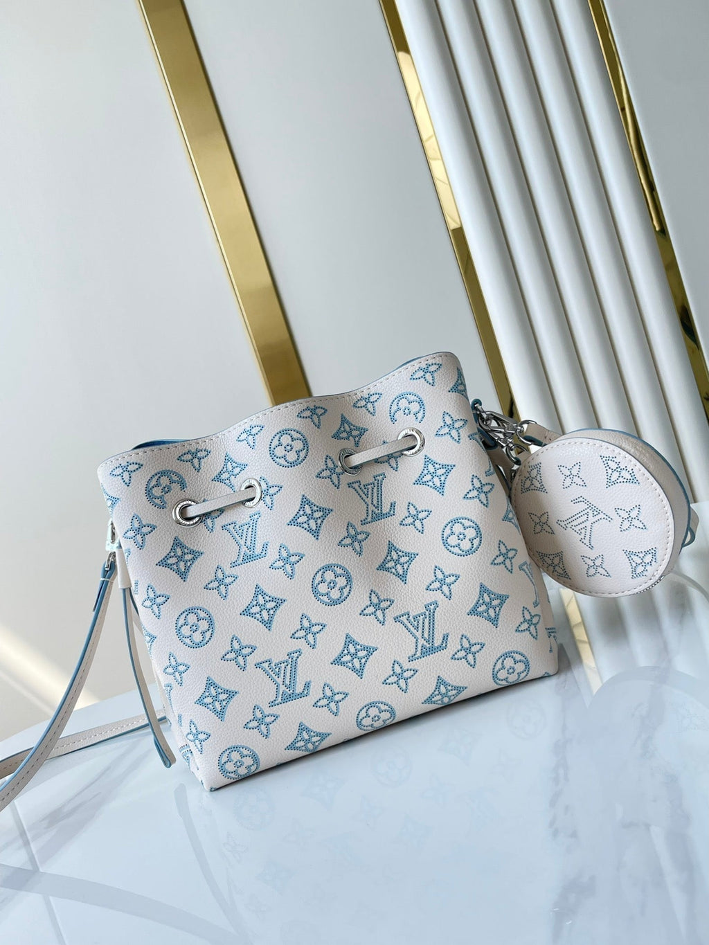 Louis Vuitton Bella 22 in White Perforated Calfskin Silver Hardware Bag