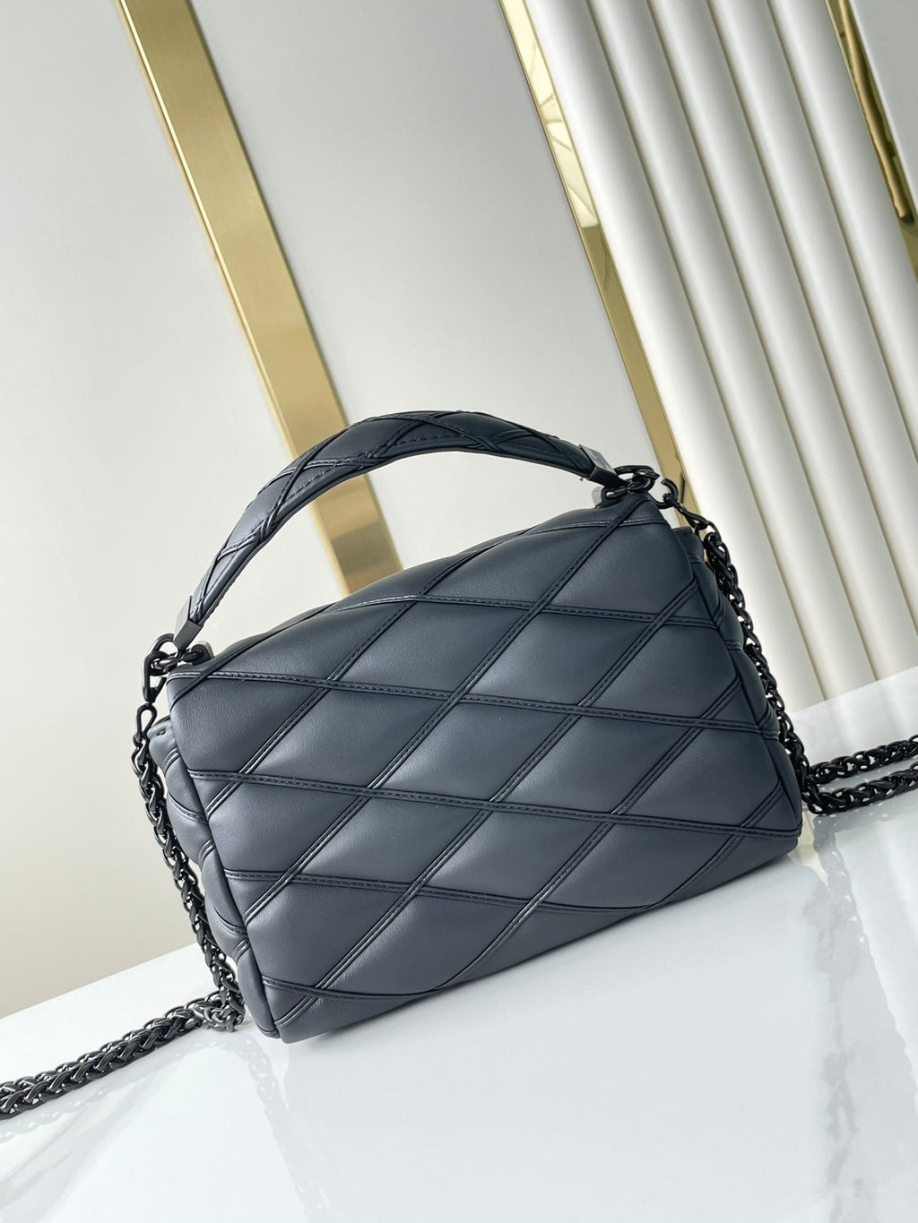Louis Vuitton GO-14 mm 23 in Black Quilted Lambskin Black Hardware Bag