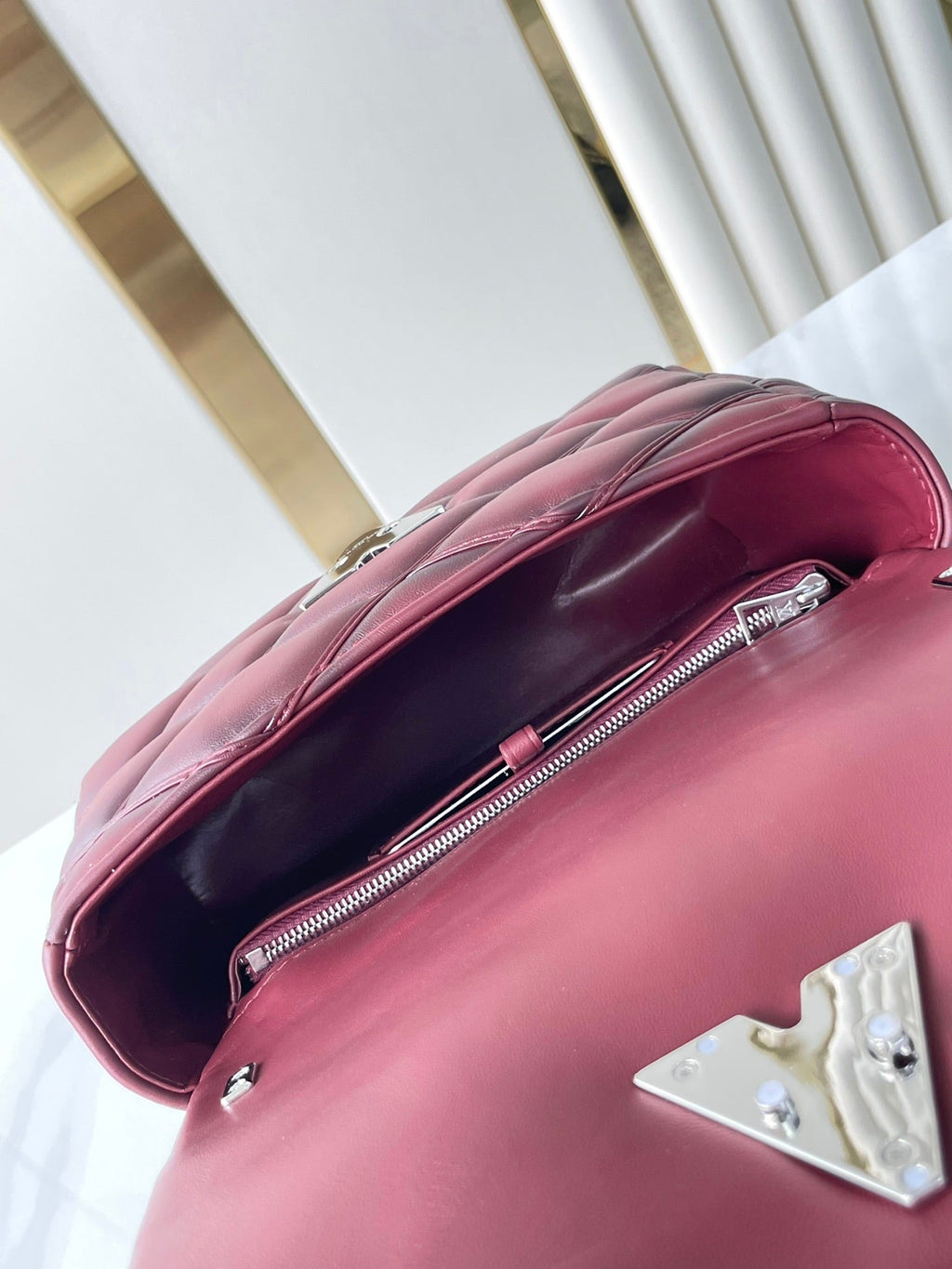 Louis Vuitton GO-14 PM 20 in Bordeaux Red Quilted Lambskin Gold Hardware Bag