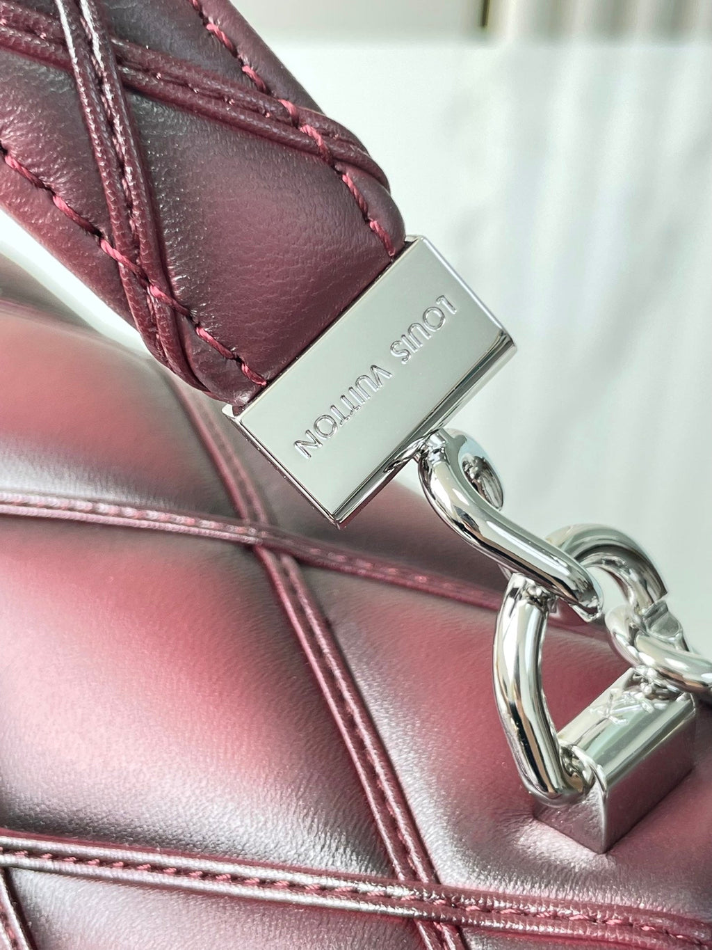 Louis Vuitton GO-14 PM 20 in Bordeaux Red Quilted Lambskin Gold Hardware Bag