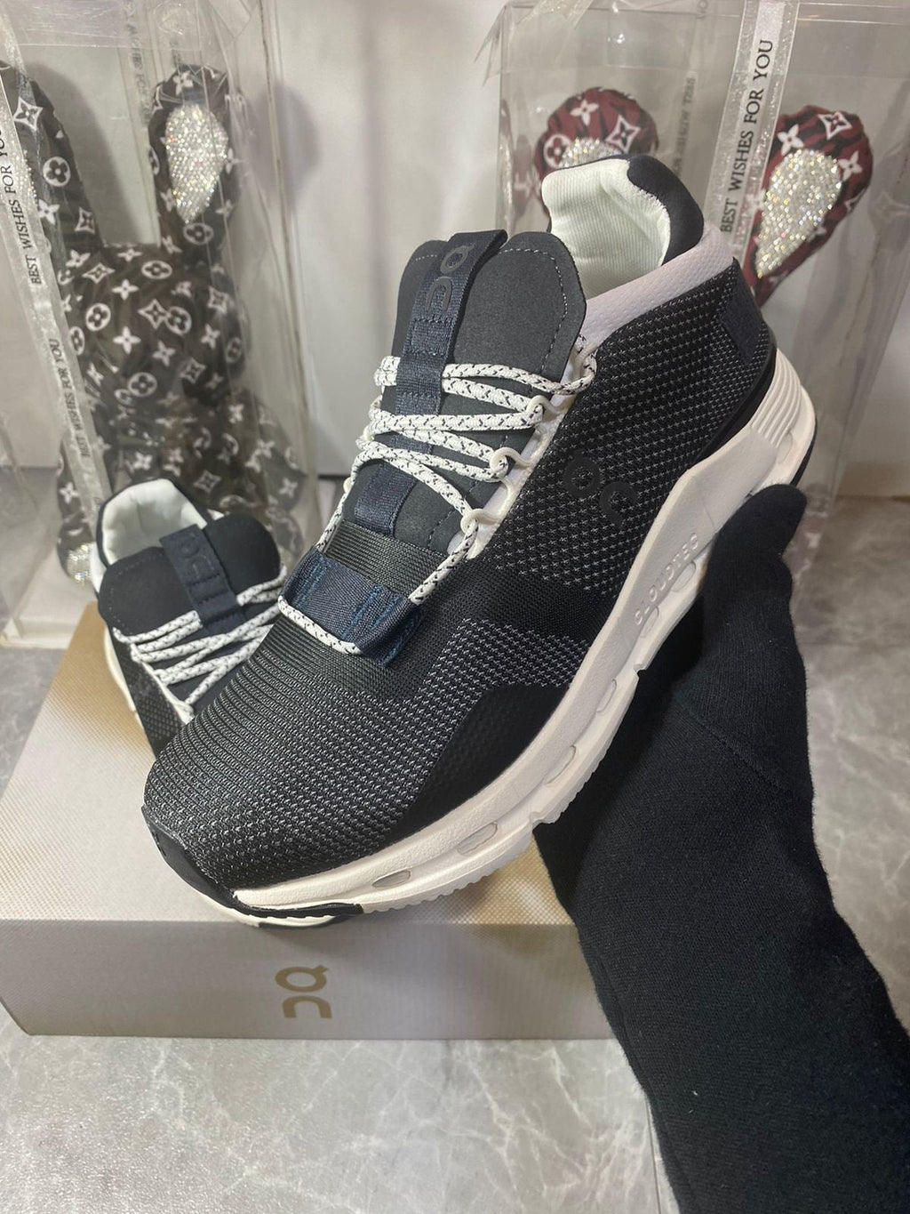 On Cloudnova Black/White Lifestyle Sneakers