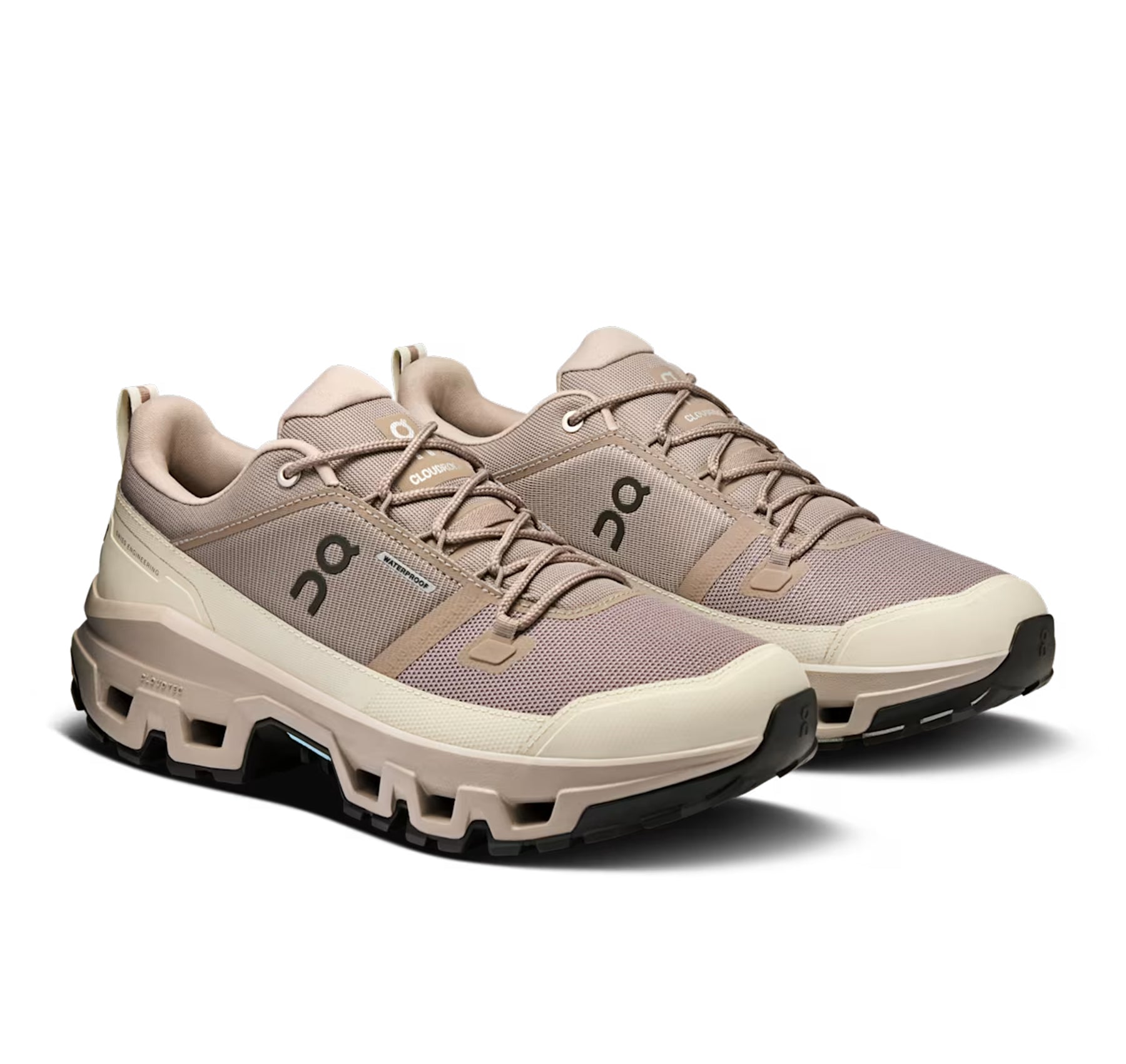 On Men's Cloudrock Low Waterproof Cinder/Fog Hiking Shoes