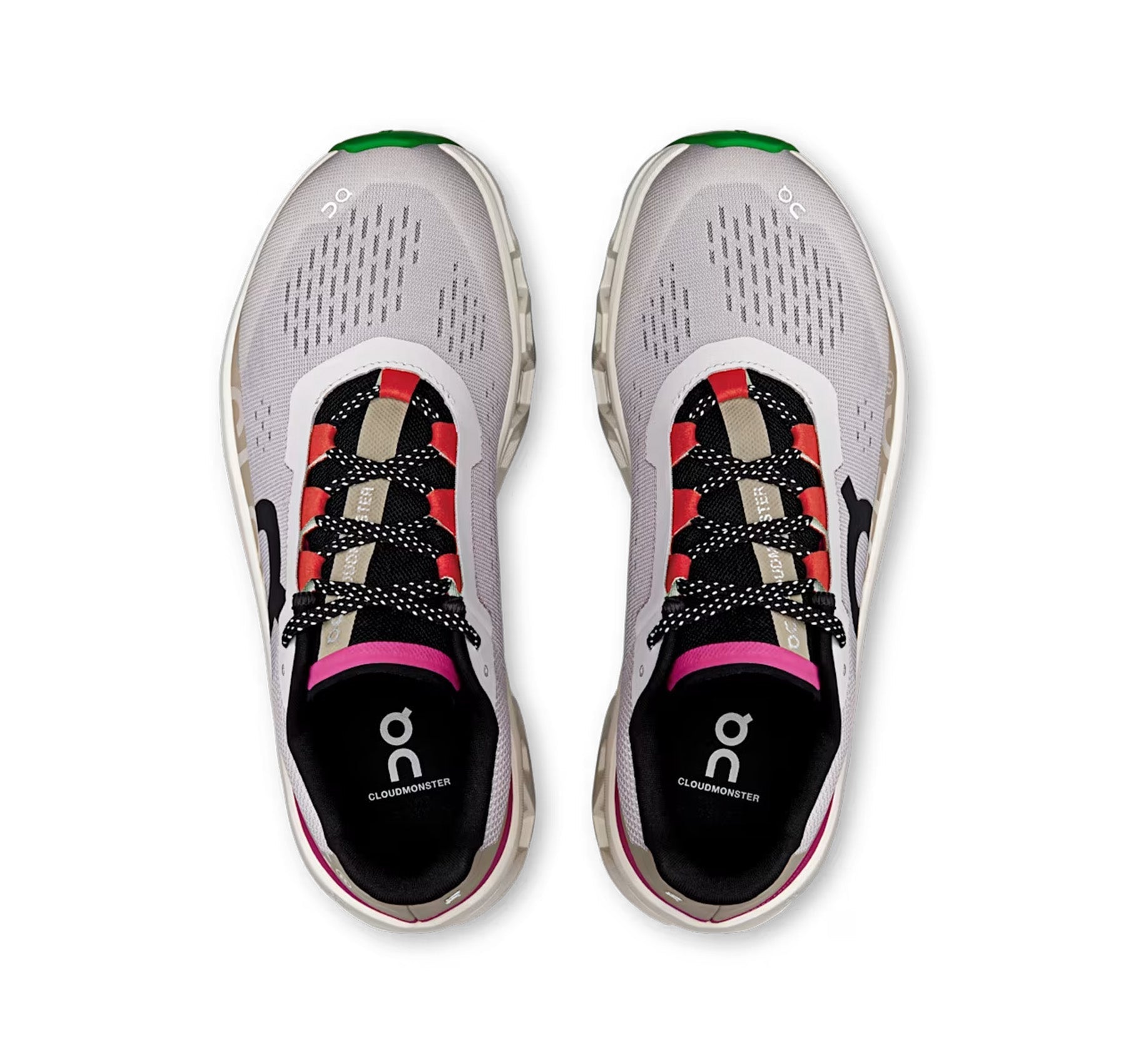 On Women's Cloudmonster Silver/Ivory Running Shoes