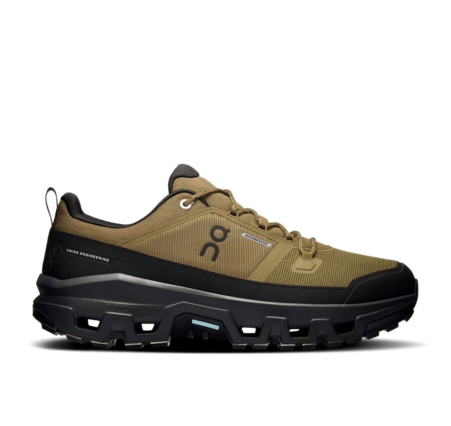On Men's Cloudrock Low Waterproof Hunter/Black Hiking Shoes