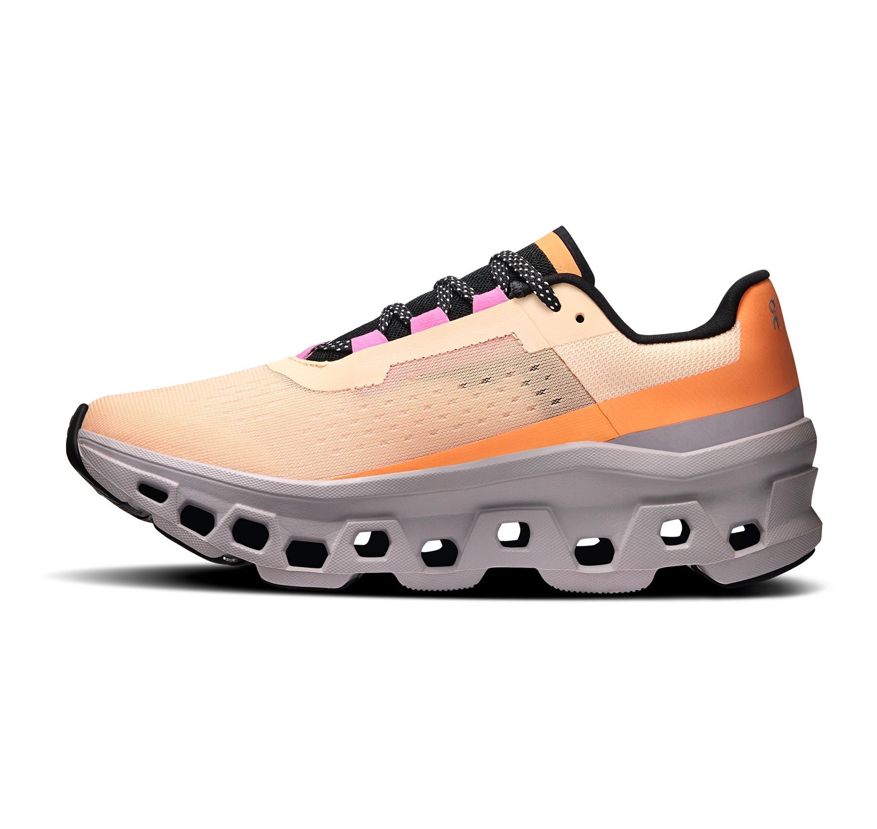 On Women's Cloudmonster Orange/Grey Running Shoes