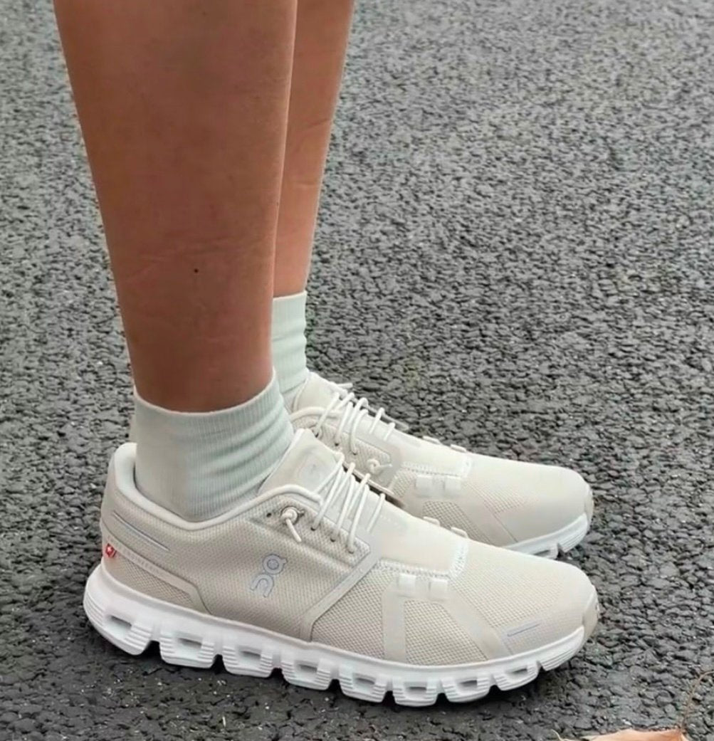 On Cloud 6 Pearl White Lifestyle Sneakers