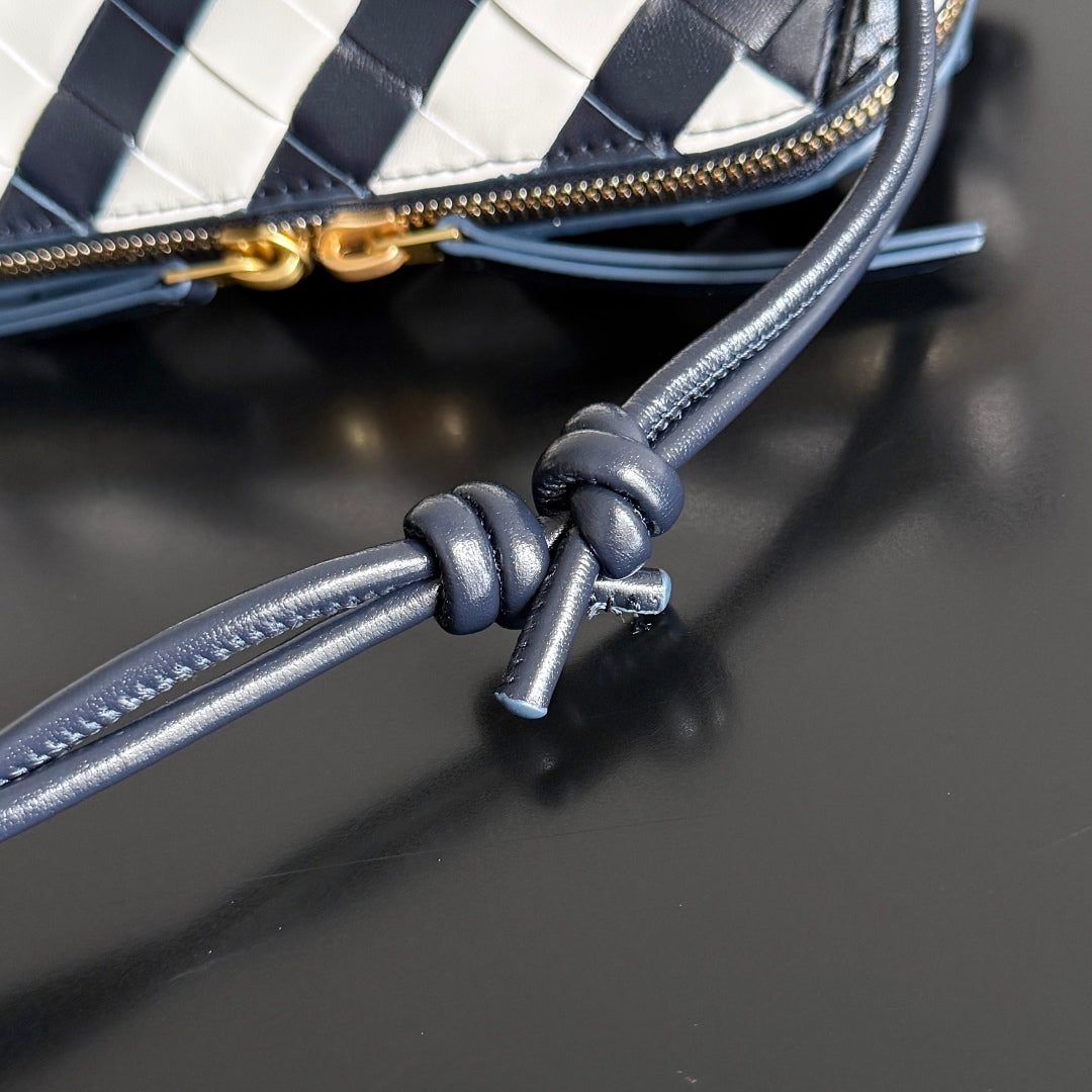 Bottega Veneta 25S Concert Pouch 18 in Zebra Pattern Calfskin Gold Hardware