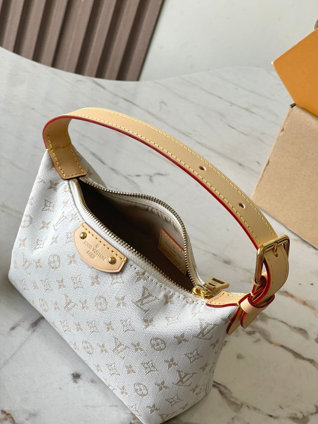 Louis Vuitton Hills Pochette 20 in White Monogram Mini Jacquard Bag