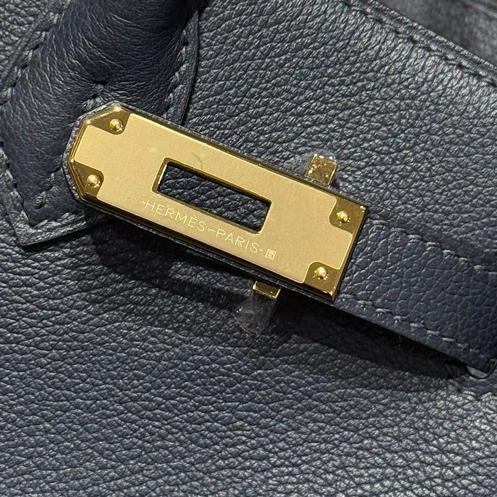 Hermes 25S Shoulder Birkin 29 in Midnight Blue Calfskin Gold Hardware Bag