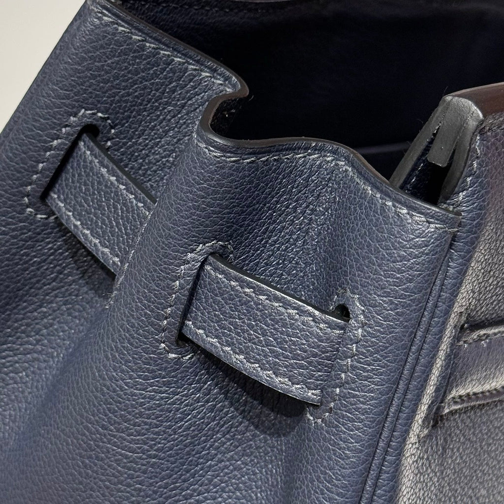 Hermes 25S Shoulder Birkin 29 in Midnight Blue Calfskin Gold Hardware Bag