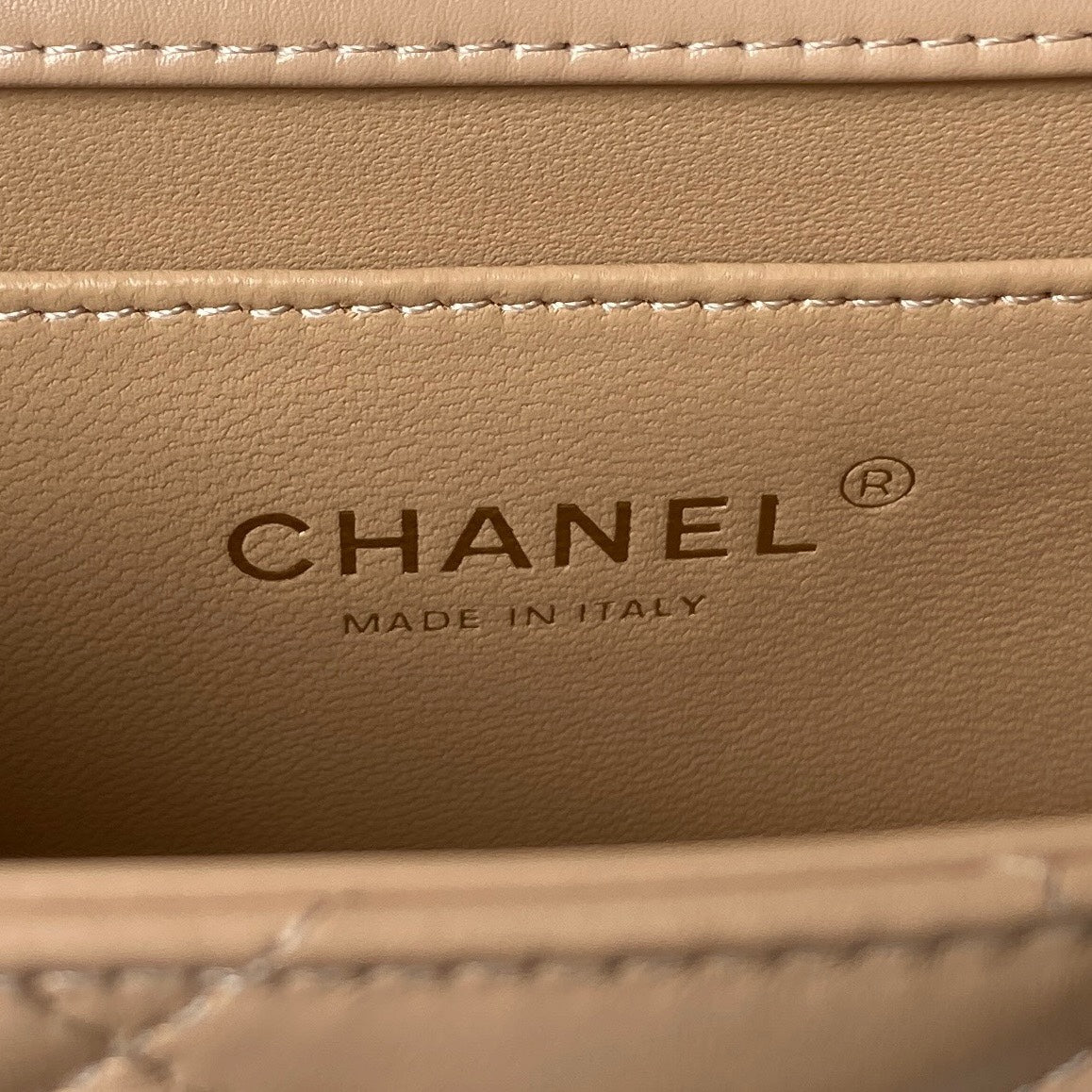 Chanel 25S Mini Flap Bag 19 in Tan Brown Calfskin Gold Hardware