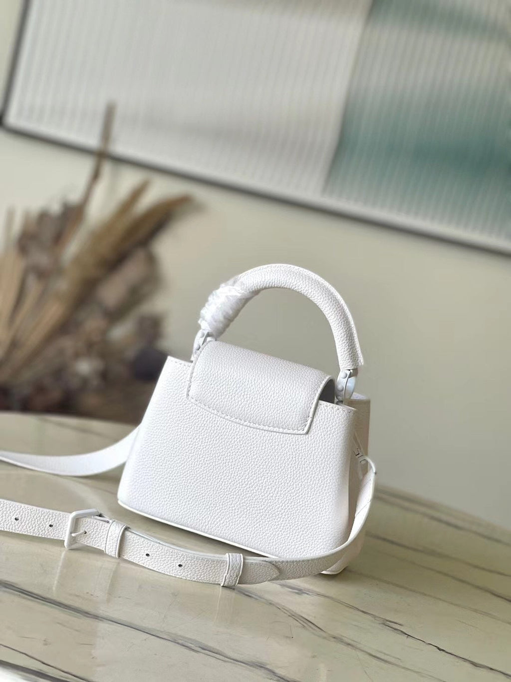 Louis Vuitton Capucines East-West Mini 21 in White Taurillon Bag