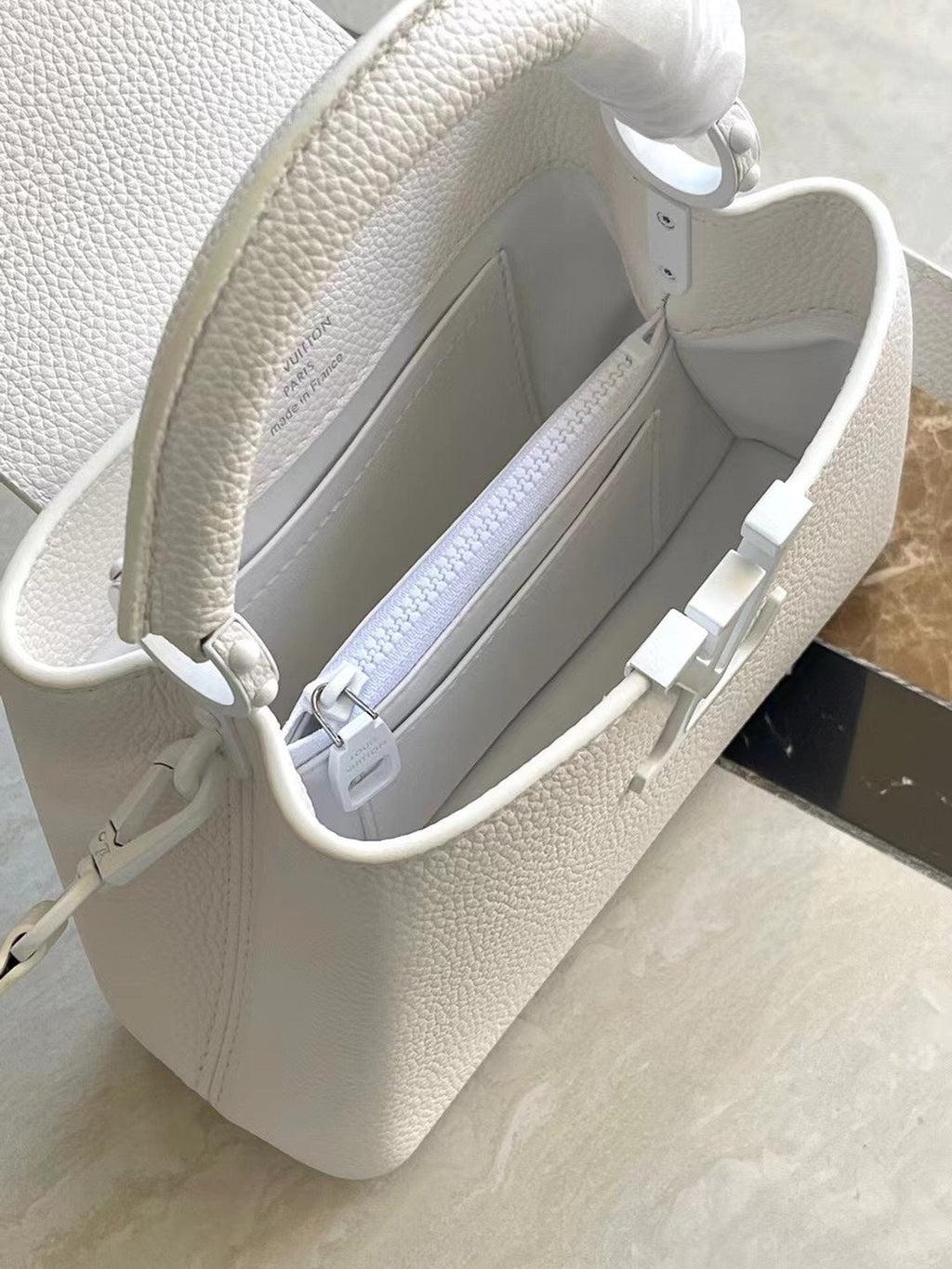 Louis Vuitton Capucines East-West Mini 21 in White Taurillon Bag