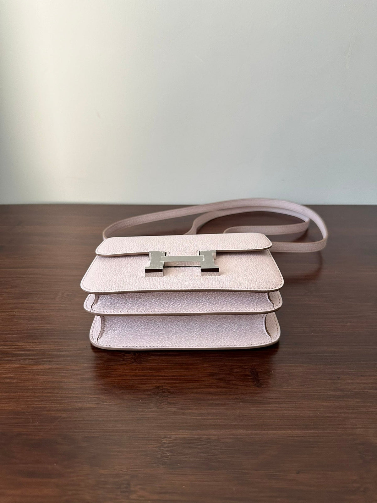 Hermes Constance 18 Light Pink Chevre Silver Hardware Bag
