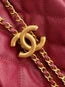 Chanel 25C Hobo Bags 40cm Dark Red Grained Calfskin